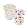 thumbnail image 2 of Emy Dola 2-Pack 100% Cotton Baby Girl Boy Onesies,0-24 Months Short Sleeve Toddler Bodysuit Rompers Infant Spring Summer Clothes, 2 of 8