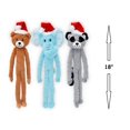 thumbnail image 2 of Long Dog Toys Super Cute 18 Inch Swinging Interactive Santa Hat Holiday Animals (Set of all Three Colors), 2 of 6