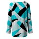 thumbnail image 5 of ICHUANYI Liquidación Mujeres Moda Casual Socket Geometría Impreso Manga Larga Cuello Redondo Tops ICHUANYI WER202308250254, 5 of 5