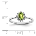 thumbnail image 5 of 925 Sterling Silver Rhodium Peridot Diamond Ring Size 7, 5 of 5