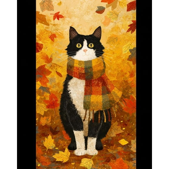 Paint by Numbers for Adults Kids Beginner Autumn Leaves Scarf Hound DIY Acrylic Painting by Numbers Kits with Brushes Acrylic Pigment Home Decoration Gifts 16 x 20 inch