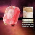 thumbnail image 2 of Rose Essential Oil Soap, Rose Flower Gold Foil Diamond Handmade Soap, Gentle Care & Clean Skin Oil-control Moisturizing Bath Bar Soap Deep Nourishes Y, 2 of 5