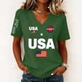 thumbnail image 2 of BODOAO Women's 250 Anniversary USA Shirt V-Neck Short Sleeve 250 Years T-Shirt 1776-2026 250Th Spring Summer Casual Patriotic Shirts Loose Fit Tops Plus Size Green 3XL, 2 of 5