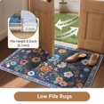thumbnail image 2 of NewBuros 9'x12' Area Rugs, Boho Non Slip Washable Rugs for Living Room, Stain Resistant Soft Low Pile Indoor Floral Carpet for Bedroom Dining Room Office, Gray Blue, 2 of 9