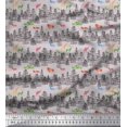 thumbnail image 1 of Soimoi Rayon Fabric Animals,Bird & Tree Modern Style Printed Fabric 1 Yard 56 Inch Wide, 1 of 3