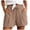 Brown, variant on Women's Linen Shorts Elastic High Waist Wide Leg Summer Casual Lounge Short with Pockets(Mint Green,L)