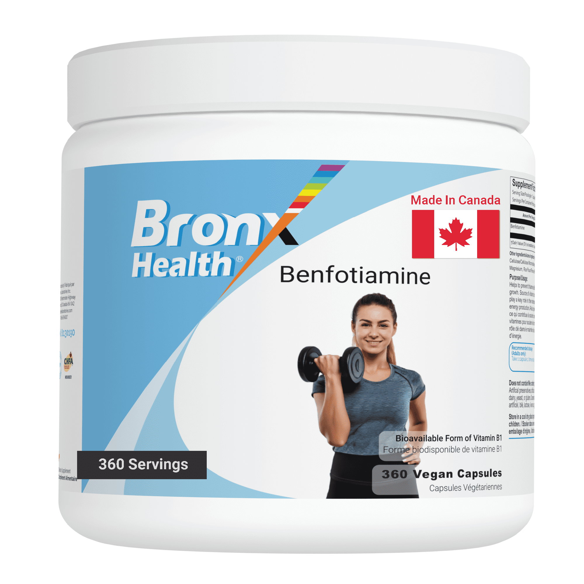 Bronx Health BRONX Benfotiamine 100mg - 360 Vegan Capsules