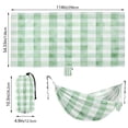 thumbnail image 2 of Hanging Hammock Portable Travel Camping For Outdooor Beach Camping Hiking Soft Green Gingham Pattern, 2 of 8