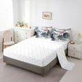 thumbnail image 5 of Manfei Chic Flowers Sakura Bedding Comforter Set 7-Piece for Teens Adults,Cherry Blossoms King Bedding Sets,Japanese Style Ultra Soft Bed Sheets,Super Cozy Room Decor,Reversible, 5 of 8