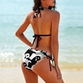 thumbnail image 2 of Cute Ghost Pattern Black And White Women's Bikini V Neck Swimsuit Set 2 Piece Over Size Bathing Suit Side Triangle Bathing Suit, 2 of 9