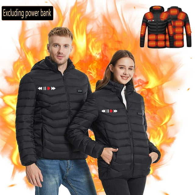 Walmart+ Week Aqestyerly Women Outerwear Winter Jacket Usb Intelligent Constant Temperature Heated Windproof Plus Size Coat for Men and Women Winter 21 Heated Jacket Coat