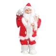 thumbnail image 4 of Christmas Santa Figurine Wood Cloth Santa Claus Doll for Xmas Indoor Bedroom B, 4 of 8