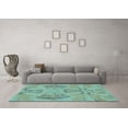 thumbnail image 3 of Ahgly Company Indoor Round Oriental Light Blue Modern Area Rugs, 5' Round, 3 of 4