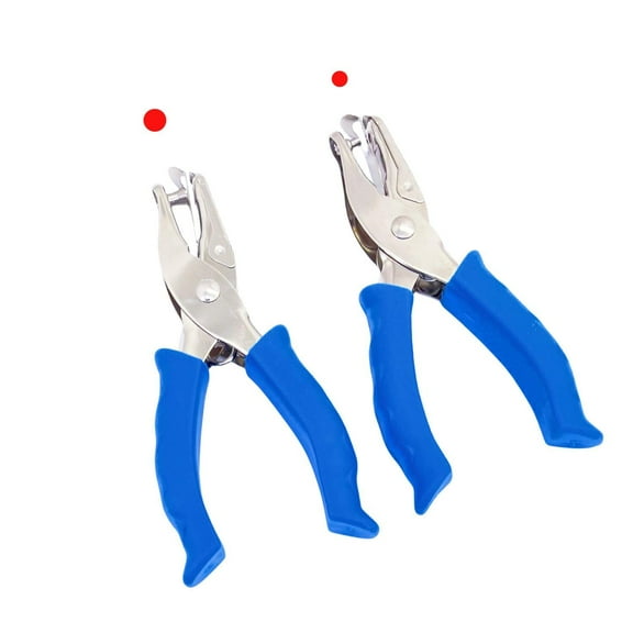 1/4 and 1/8 Inch Small Single Hole Punch Paper Hole Puncher Mini Hole Puncher for DIY Craft Paper Tags (Blue)