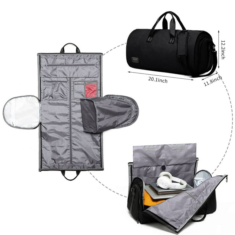 Garment Bags for Business Travel Convertible Travel Duffel Bag Carry on Garment  Bag 2 in 1 Weekender Suit Bag for Men Women 