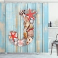 thumbnail image 1 of Ambesonne Letter J Shower Curtain, Tropic Rustic Summer J, 69"Wx75"L, Dark Coral Pale Blue, 1 of 3