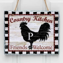 Personalized Country Kitchen Wall Slate, With Initial