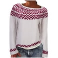 thumbnail image 1 of WEAIXIMIUNG Chandail Oversize pour Femmes Tricot Col Rond Manches Longues Tendance 2024, 1 of 7