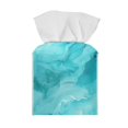 thumbnail image 2 of POLERO Decorative Tissue Box Cover Square - Waterproof PU Leather Tissues Cube Boxes Holder Aesthetic Desk Decor for Room, Home & Office - Light Blue Marble, 2 of 7