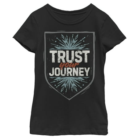 Girl s Frozen 2 Trust Your Journey Crest Graphic Tee Black Large