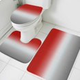 thumbnail image 3 of Red Gray Ombre Bath Mat 3 Piece Bathroom Rug Set, Modern Gradient Abstract Art Non Slip Bath Rug Contour Mat and Toilet Lid Cover, Absorbent Shower Mats Soft Bath Rugs and Mats Sets, 3 of 8