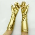 thumbnail image 5 of TRUBKH Sheer Gloves Fishnet Gloves Long Gloves Women Formal Silk Gloves Opera Gloves Tea Party Gloves Fingerless Gloves Gold One Size, 5 of 5