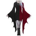 thumbnail image 2 of Womens Halloween Costumes 2024 Cosplay Gothic Dresses Women's Fashion Gothic Punk Patchwork Colour Wide Sleeve Strappy Dresses, 2 of 5