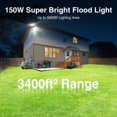 thumbnail image 2 of SZPOWER 150W Motion Sensor Lights Outdoor for Outside 15000LM LED Flood Lights Outdoor Wired Dusk to Dawn Exterior Security Floodlight Fixture Waterproof IP65 Outdoor Lighting for House Garage, 2 of 5