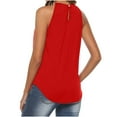 thumbnail image 4 of Tbopshirt Tank Tops for Women,Womens tops,Solid Color Casual Lace up Tank Tops Hollow Sleeveless Round Neck,T-shirt Vest Tee Blouse,Camisoles for Women Plus, 4 of 7