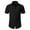 Black, variant on Men's Casual Short Sleeve Striped Shirt With Open Collar And Loose Fit For Summer Wear Durable And Easy Care Design Big and Tall Men's Shirts