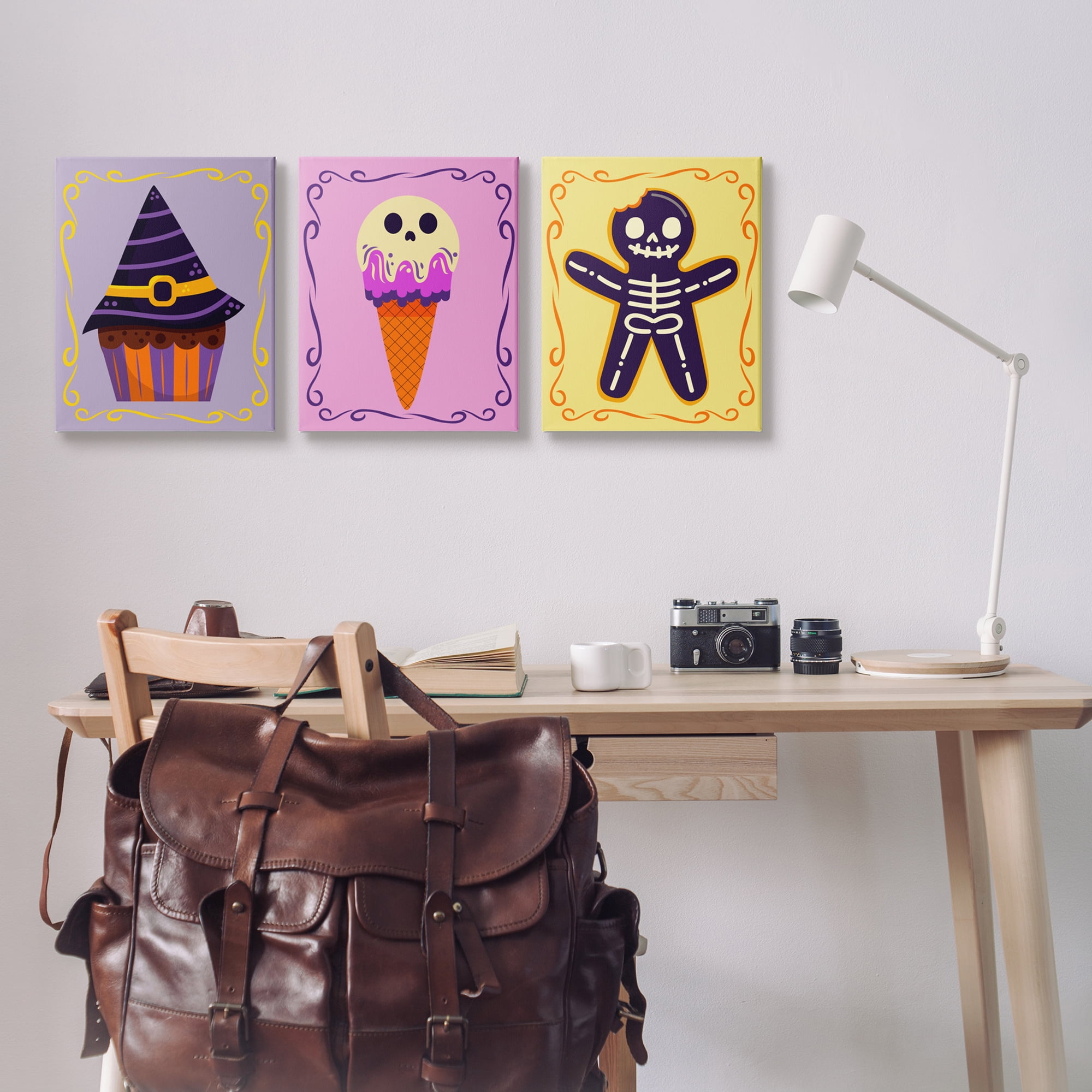 Stupell Industries Varied Halloween Desserts Holiday Painting Gallery Wrapped Canvas Print Wall Art, 16 x 20, Set of 3