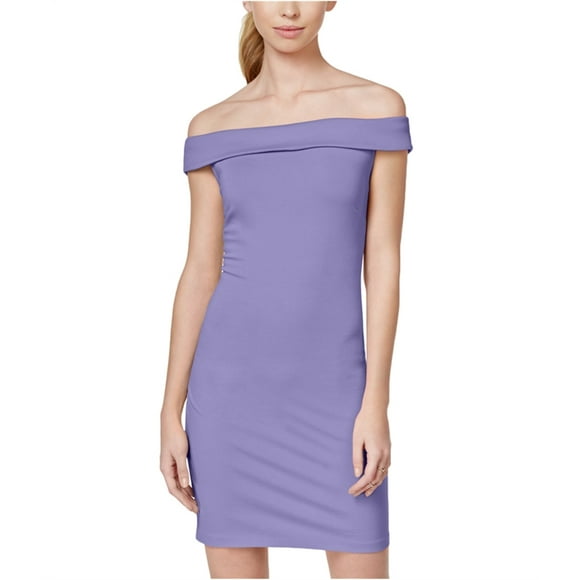 In Awe Of You Womens Ponte Knit Bodycon Dress, Purple, Small