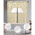 thumbnail image 2 of Yellow Flowers Swag Kitchen Curtains Sets for Windows 24 Inch Length, Country Pastoral Floral Leaves Vines Short Window Curtain Panels Swags Valances and Tiers 3 Piece Set for Cafe/Dining Room, 2 of 5