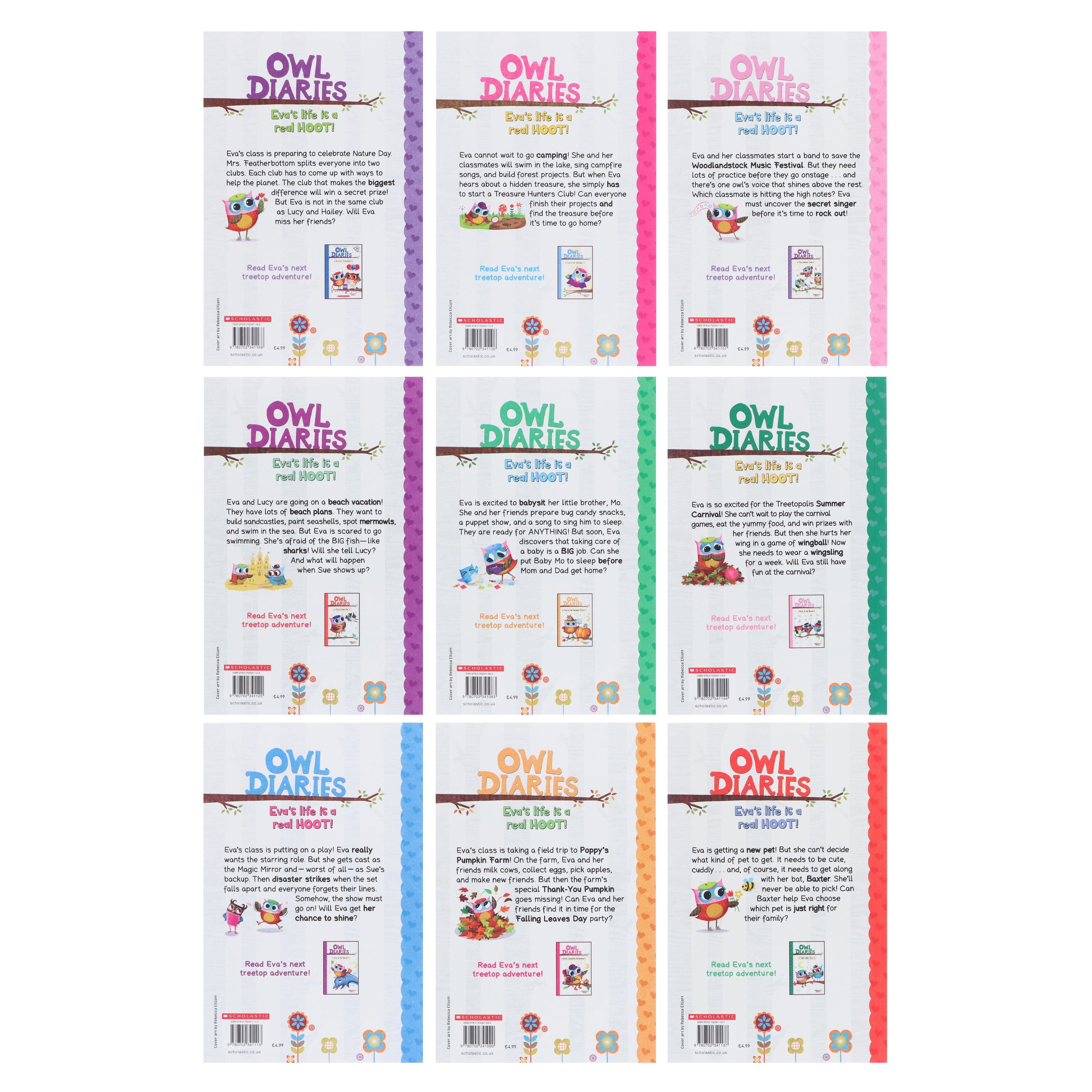 Owl Diaries Series By Rebecca Elliott: illustrated 18 Books Box Set - Ages 5+ - Paperback