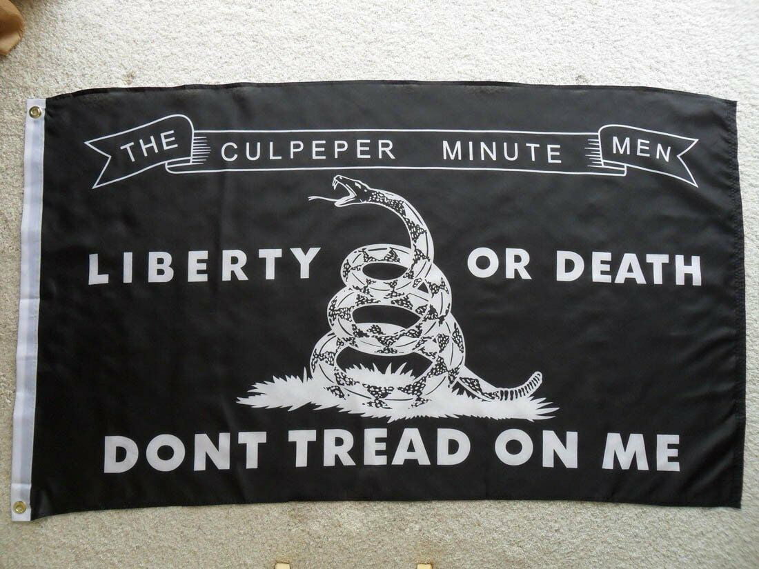 3' X 5' Culpeper Minute "LIBERTY OR DEATH DONT TREAD ON ME" TEA PARTY FLAG 3X5 