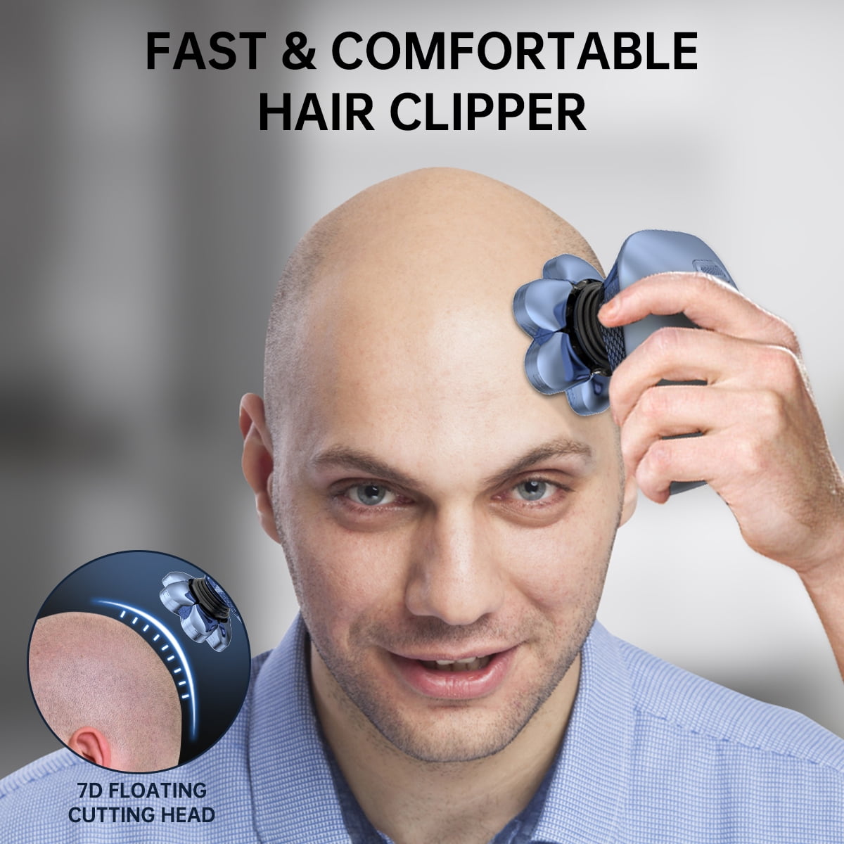 8D Head Shaver for Men, 5 in 1 Electric Bald Head Shaver Cordless Razor IPX7 Waterproof Beard Trimmer USB Rechargeable Hair Clipper Grooming Kit W/ LED Display for Daddy Boyfriend Brother Wet/Dry Use