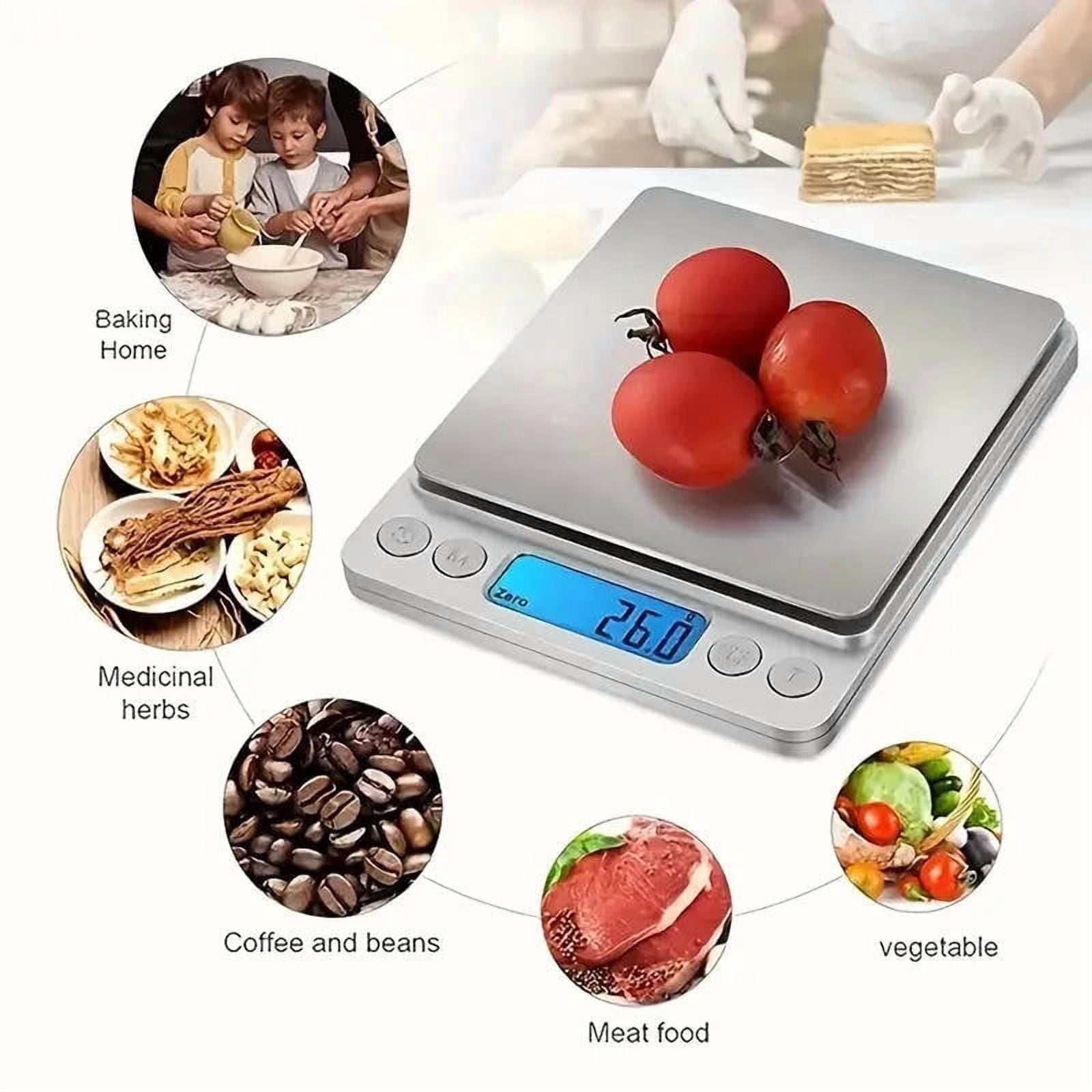 Knubmt Food Scale Digital Kitchen Scale 1000g/0.1g Gram Scales Weight Food Coffee Scale Digital Scale for Cooking, Baking, Battery Powerd(Battery Not Included)