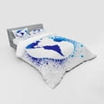 thumbnail image 3 of Ambesonne Abstract Bedding Set 3 Pcs, Globe Ink Effect Map, Twin XL, Blue White, 3 of 3