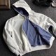 thumbnail image 3 of MHFRRA Chaqueta Tipo Sudadera Reversible A Cuadros con Capucha y Cremallera Frontal con Cordón, Ajuste Cómodo, Estilo Deportivo Informal, Ropa de Abrigo Gris, 3 of 5