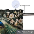thumbnail image 5 of Peacock Curtains Valances for Home Decor Teal Green Colorful Feather Blue Flower Plant Scenery Thermal Insulated Room Darkening Curtain for Dinning Room 54 by 18 in, 1 Panel, 5 of 6