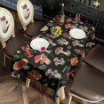 Pattern Loster Mushroom and Lobster Black Pattern Waterproof Tablecloth, Rectangular ...