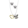thumbnail image 2 of Delight Jewelry Goldtone Heart with 3 AB Crystals - Stronger Braver Smarter Silver tone Guardian Angel Charm Necklace and Stud Earrings, 2 of 4