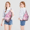 thumbnail image 2 of Tropical Flower Sling Backpack - Exotic Leaves & Blossom Pattern, Fashion Forward Crossbody Bag, 2 of 4