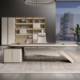 thumbnail image 4 of Conference Wooden Desk Table Manicure Modern Gaming Computer Adjustable Height Desk White Workstation Biurko  Desk Furniture My Lux Decor Round, 4 of 22
