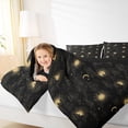 thumbnail image 6 of Manfei Bohemian Galaxy Sun Bedding Comforter Set for Teen, Hippie Tribal Moon Twin Comforter Sets, Black Gold Reversible Bedding Set, Luxury Bedroom Decor, 2 Pieces, 6 of 9