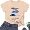thumbnail image 4 of Women' Casual T Shirt With Crew Neck Fashionable Print Short Sleeved Top, 4 of 5