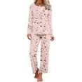 thumbnail image 2 of FAIWAD Ensemble de Pyjama pour Femmes Manches Courtes Capri avec Pantalon Long Doux Confortable Ensemble de Nuit d'Été, 2 of 6