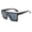 Bright Black Frame Black Gray, variant on Large Rim Sunglasses Fashion One Piece Unisex Eyewear UV Protection European And American Style Outdoor
