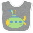 thumbnail image 3 of Inktastic Cute Green Submarine Boys or Girls Baby Bib, 3 of 4