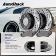 thumbnail image 3 of AutoShack Rear Brake Rotors & Ceramic Pads for Nissan, TITAN 2004-2015 Armada 2005-2015, 4WD RWD V8 5.6L - E-Coated Drilled & Slotted - ShadowGuard - 12.58" (319.6 mm), 6-Lug, 3 of 5